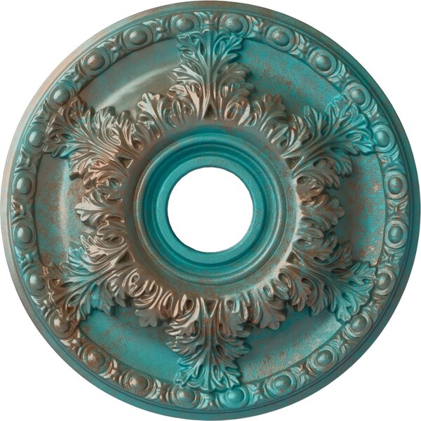 Ekena Millwork Granada Ceiling Medallion (Canopies up to 6 5/8"), 18"OD x 3 1/2"ID x 2 1/2"P, Copper Green Patina CM18GACGS - main
